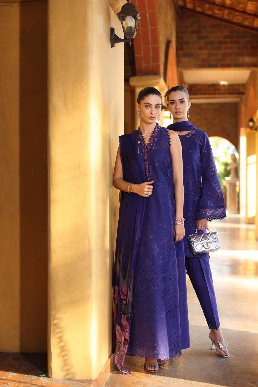 Noor by Saadia Asad Luxury Eid Handwork Schiffli Laserkari Unstitched Suit D02-A Aloura