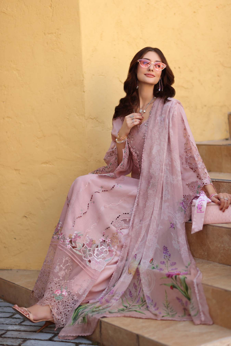 Noor by Saadia Asad Luxe Chikankari Unstitched Lawn 3Pc Suit D2-A
