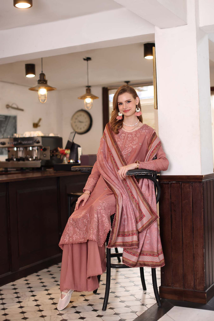 Noor by Saadia Asad Embroidered Linen Unstitched 3Pc Suit D-02B