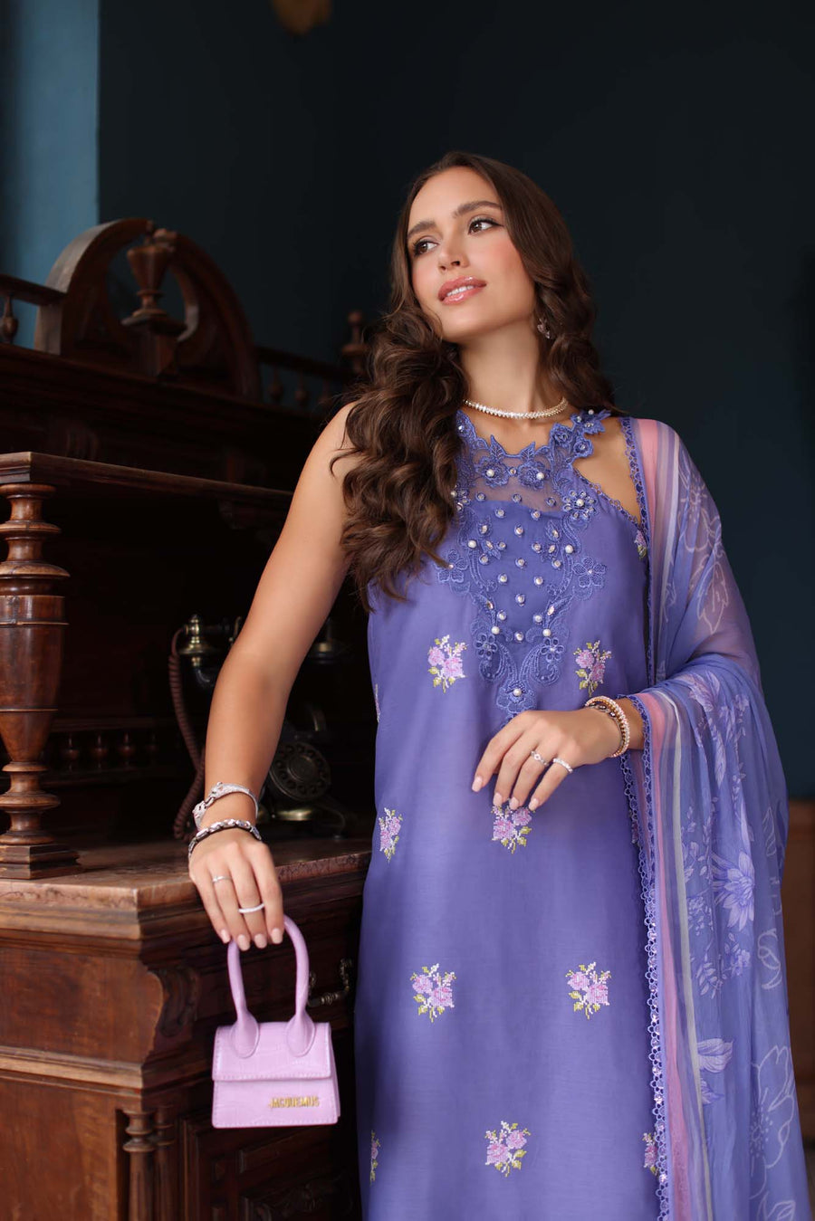 Noor by Saadia Asad Eid Luxury Schiffli Laserkari Unstitched 3Pc Suit D-02