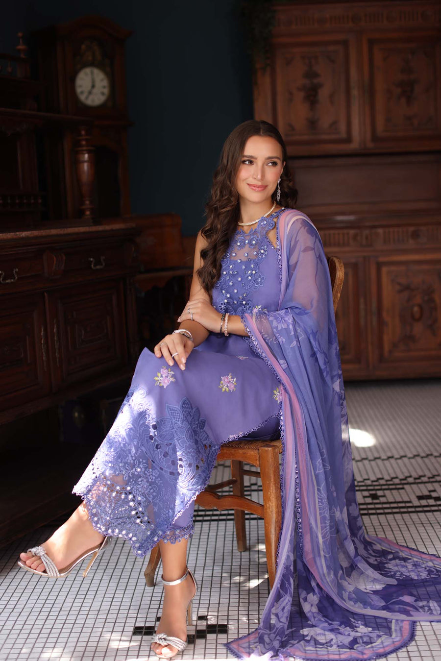 Noor by Saadia Asad Eid Luxury Schiffli Laserkari Unstitched 3Pc Suit D-02
