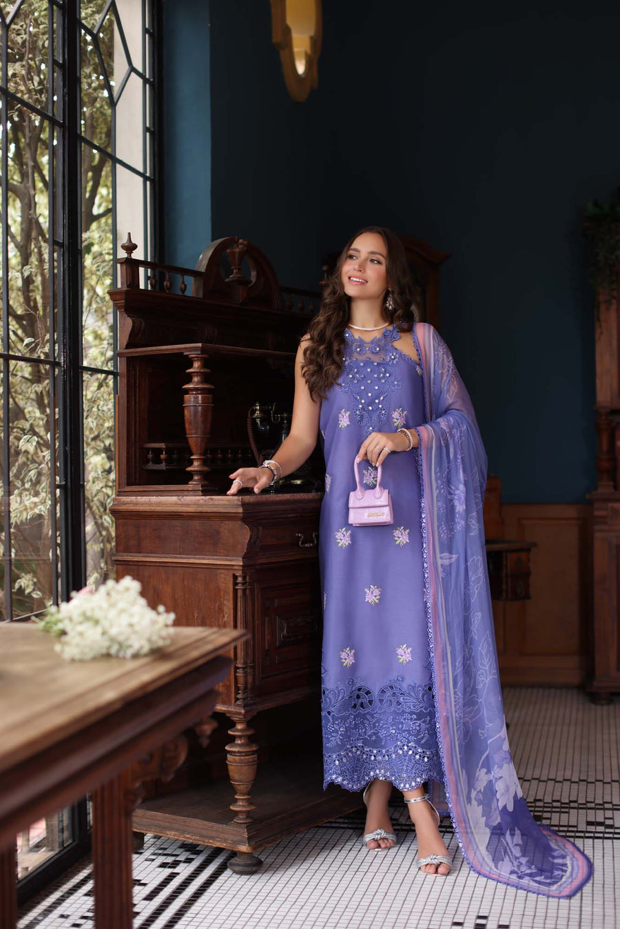 Noor by Saadia Asad Eid Luxury Schiffli Laserkari Unstitched 3Pc Suit D-02