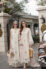 Noor by Saadia Asad Luxe Chikankari Unstitched Lawn 3Pc Suit D-02 Pearl Ivory
