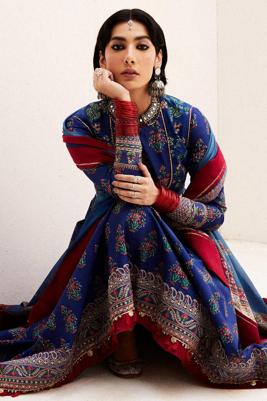 Zara Shahjahan Embroidered Luxury Lawn Unstitched 3Pc Suit D-11A ANARKALI