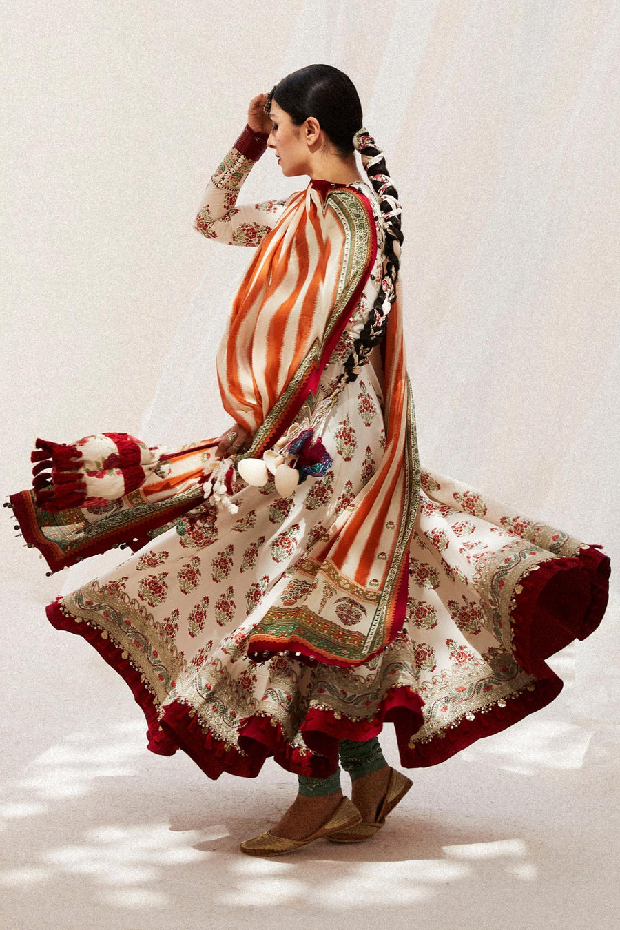 Zara Shahjahan Embroidered Luxury Lawn Unstitched 3Pc Suit D-11B ANARKALI