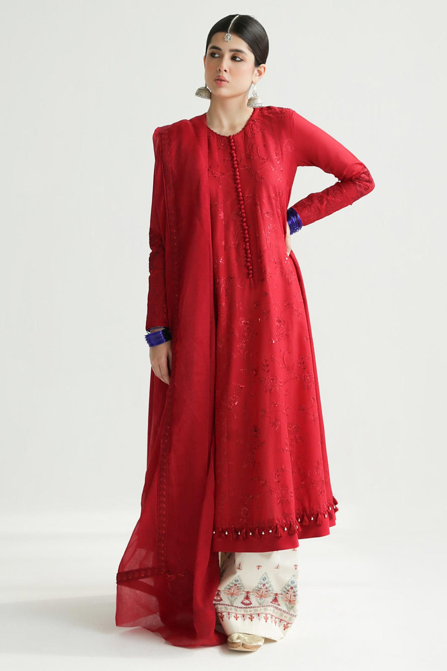 Zara Shahjahan Embroidered Luxury Lawn Unstitched 3Pc Suit D-12A DEENA