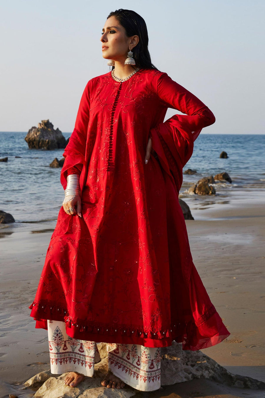 Zara Shahjahan Embroidered Luxury Lawn Unstitched 3Pc Suit D-12A DEENA