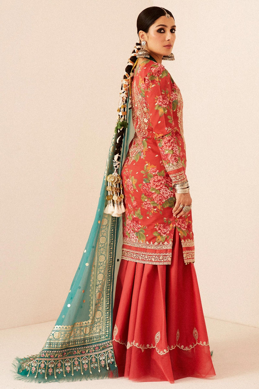 Zara Shahjahan Embroidered Luxury Lawn Unstitched 3Pc Suit D-13B PHOOL KARI