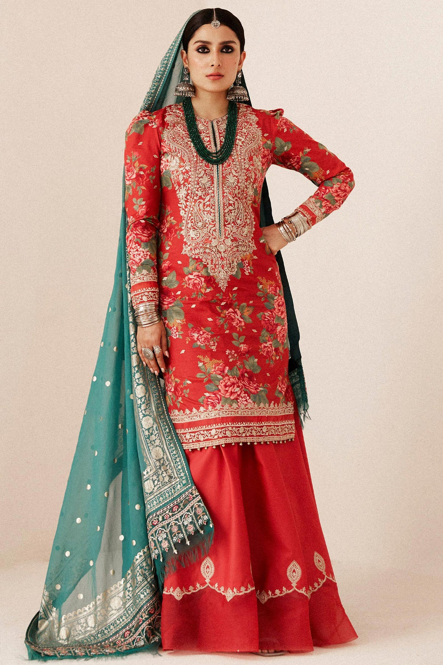 Zara Shahjahan Embroidered Luxury Lawn Unstitched 3Pc Suit D-13B PHOOL KARI