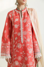Zara Shahjahan Embroidered Luxury Lawn Unstitched 3Pc Suit D-01A MAHI