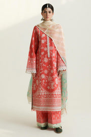 Zara Shahjahan Embroidered Luxury Lawn Unstitched 3Pc Suit D-01A MAHI