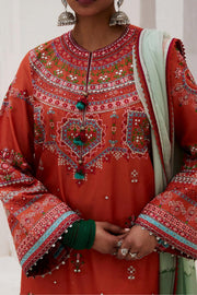 Zara Shahjahan Embroidered Luxury Lawn Unstitched 3Pc Suit D-07A LAMIA