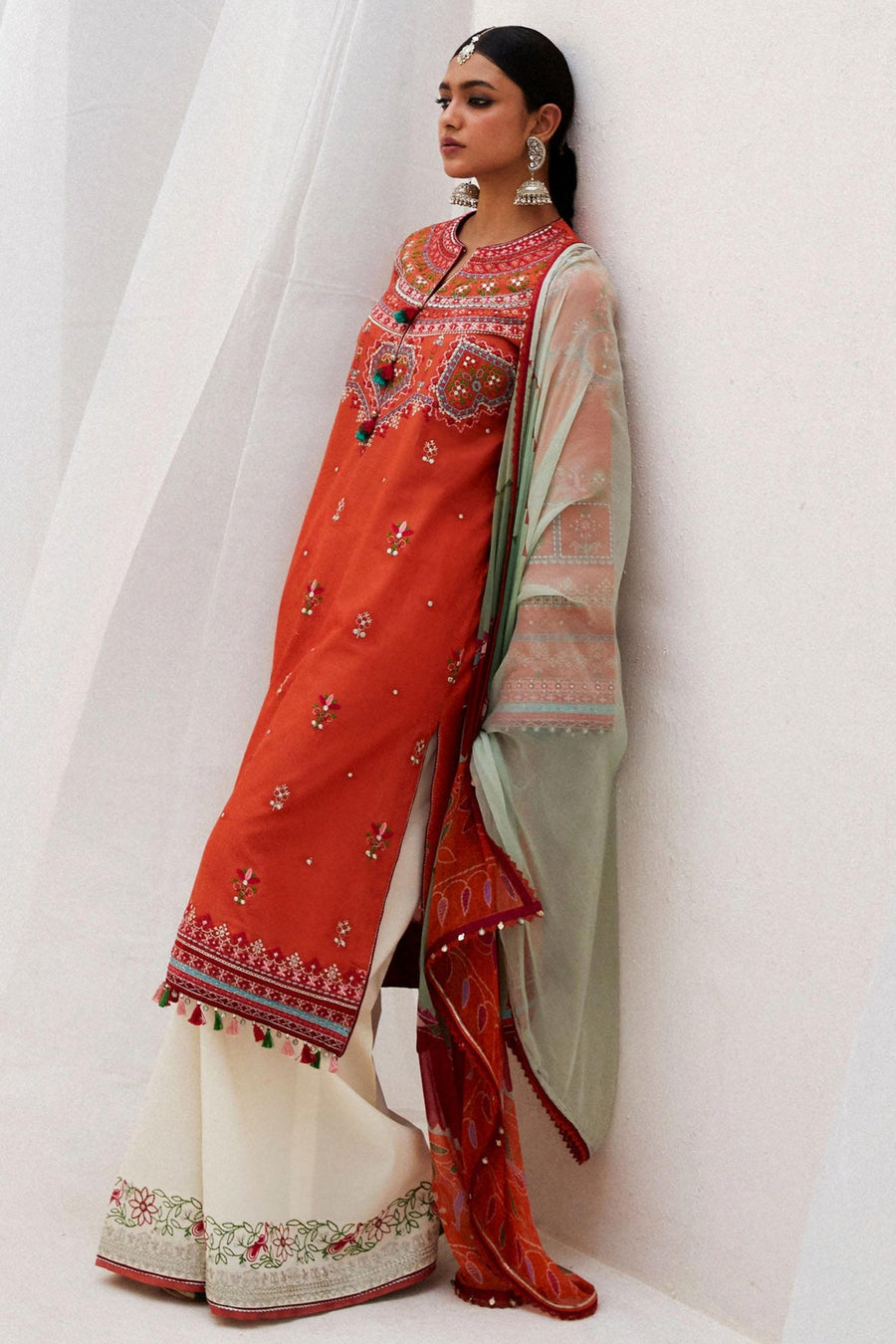 Zara Shahjahan Embroidered Luxury Lawn Unstitched 3Pc Suit D-07A LAMIA