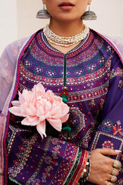 Zara Shahjahan Embroidered Luxury Lawn Unstitched 3Pc Suit D-07B LAMIA