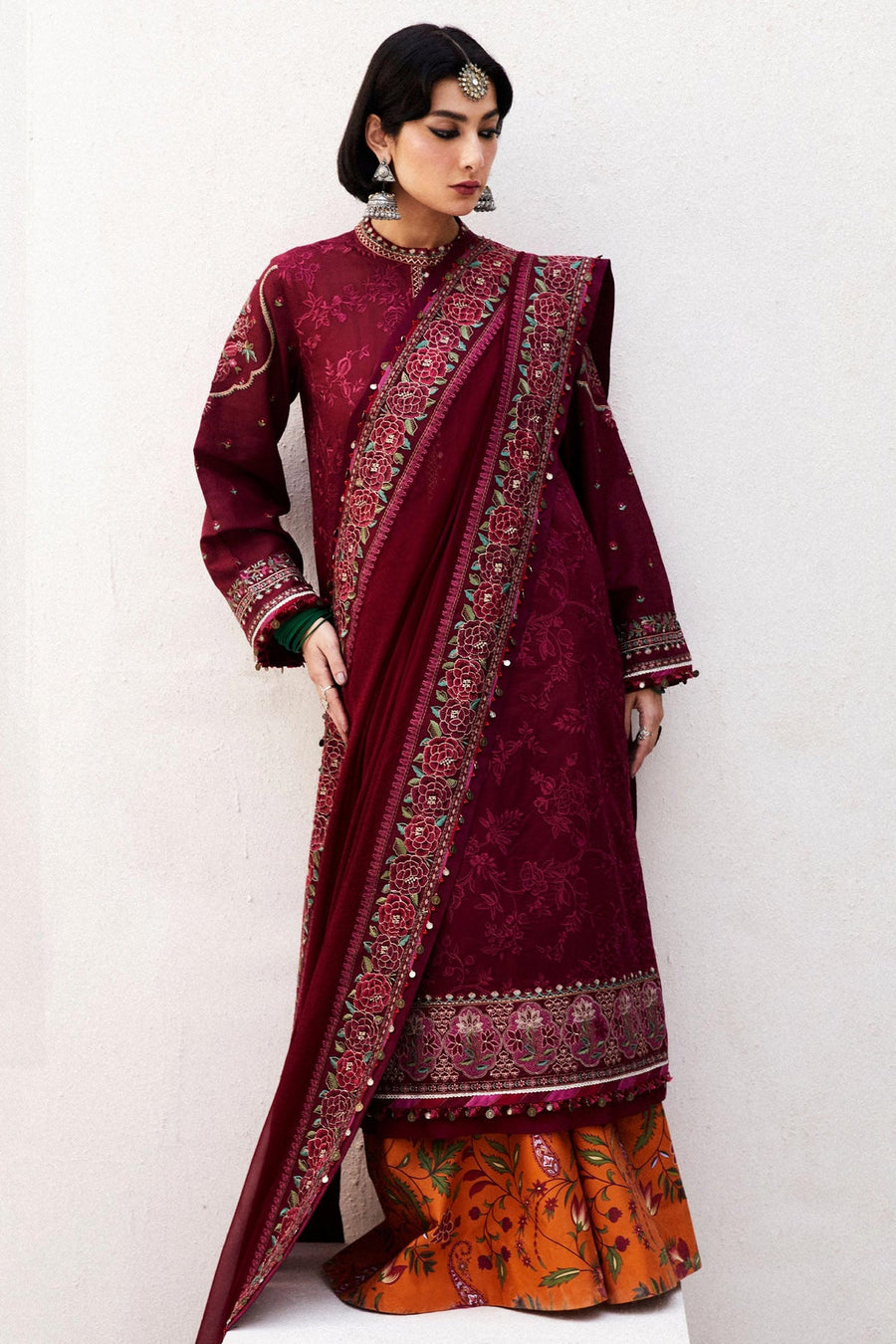 Zara Shahjahan Embroidered Luxury Lawn Unstitched 3Pc Suit D-09A PARSA