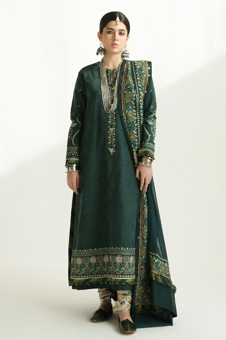 Zara Shahjahan Embroidered Luxury Lawn Unstitched 3Pc Suit D-09B PARSA