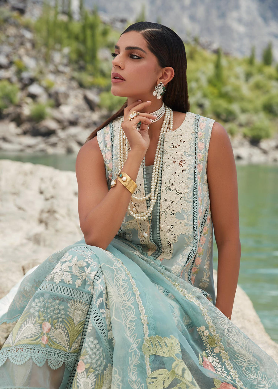 Crimson X Saira Shakira Luxury Lawn Unstitched 3Pc Suit D-2A Chikkankari Affair