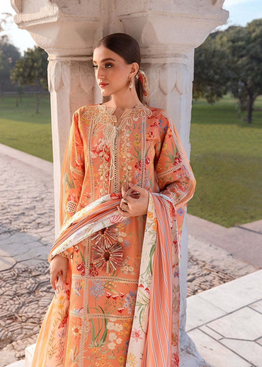 Crimson Flow Embroidered Lawn Unstitched 3Pc Suit D-2A A SUMMER DANCE