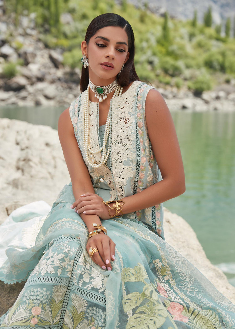 Crimson X Saira Shakira Luxury Lawn Unstitched 3Pc Suit D-2A Chikkankari Affair
