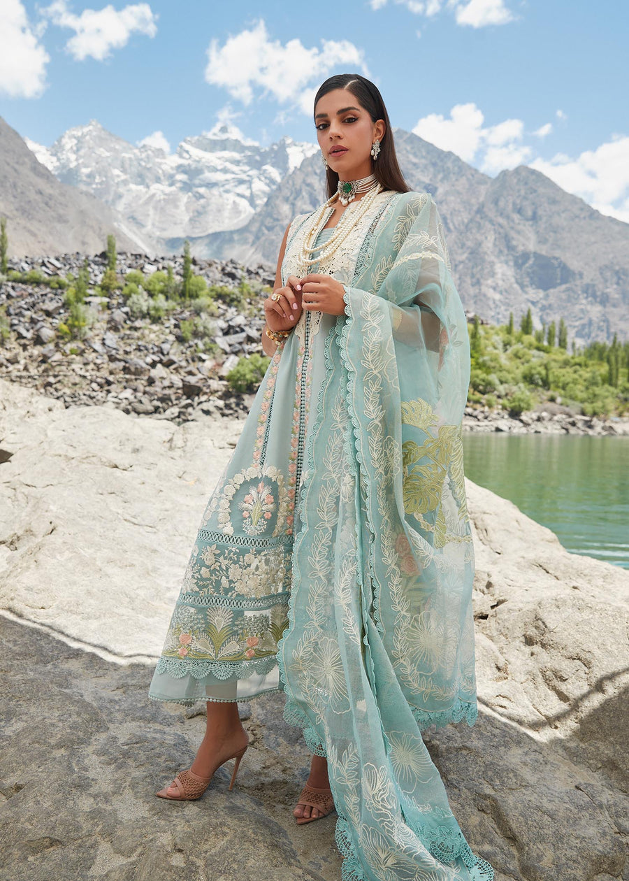 Crimson X Saira Shakira Luxury Lawn Unstitched 3Pc Suit D-2A Chikkankari Affair