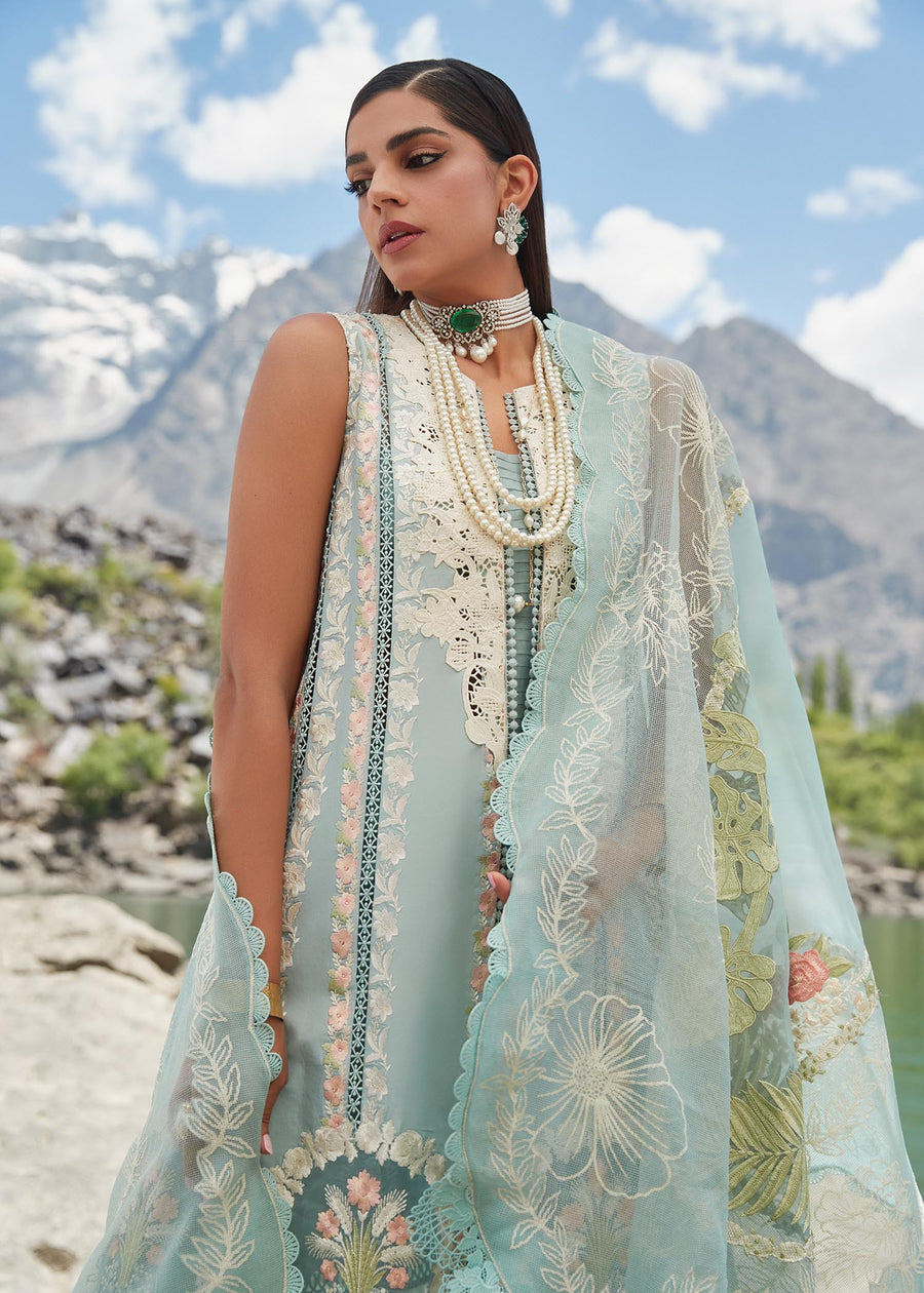 Crimson X Saira Shakira Luxury Lawn Unstitched 3Pc Suit D-2A Chikkankari Affair