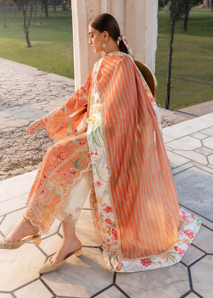 Crimson Flow Embroidered Lawn Unstitched 3Pc Suit D-2A A SUMMER DANCE