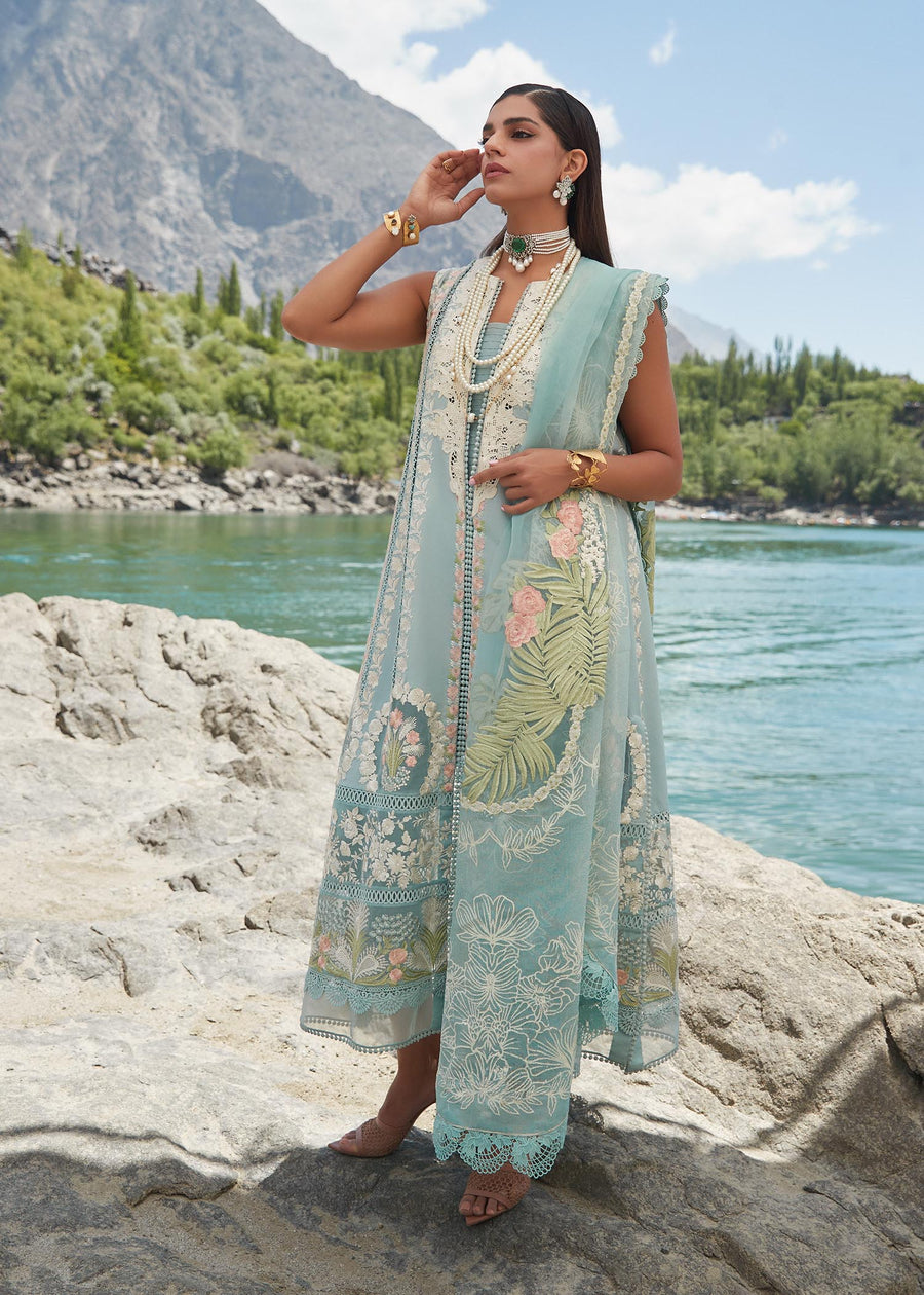 Crimson X Saira Shakira Luxury Lawn Unstitched 3Pc Suit D-2A Chikkankari Affair