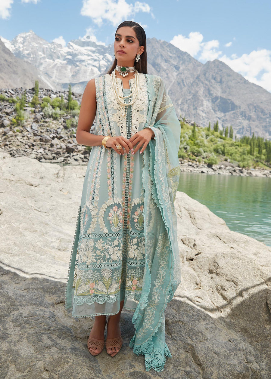 Crimson X Saira Shakira Luxury Lawn Unstitched 3Pc Suit D-2A Chikkankari Affair