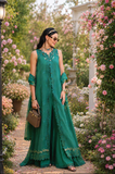 Noor by Saadia Asad Eid Luxe Printkhaas Unstitched 3Pc Suit D-02 Peacock Green