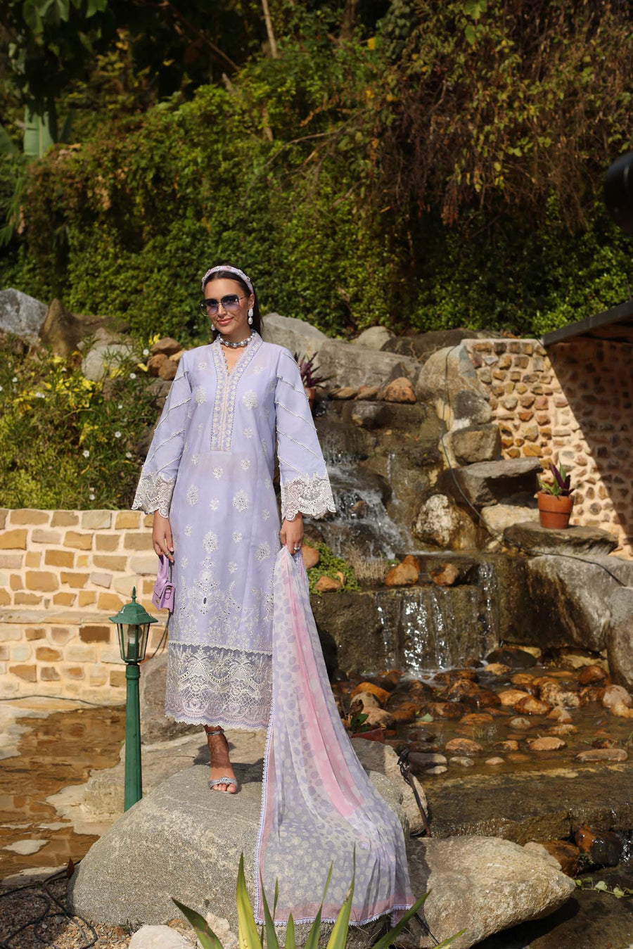 Noor by Saadia Asad Luxe Chikankari Unstitched Lawn 3Pc Suit D3-A