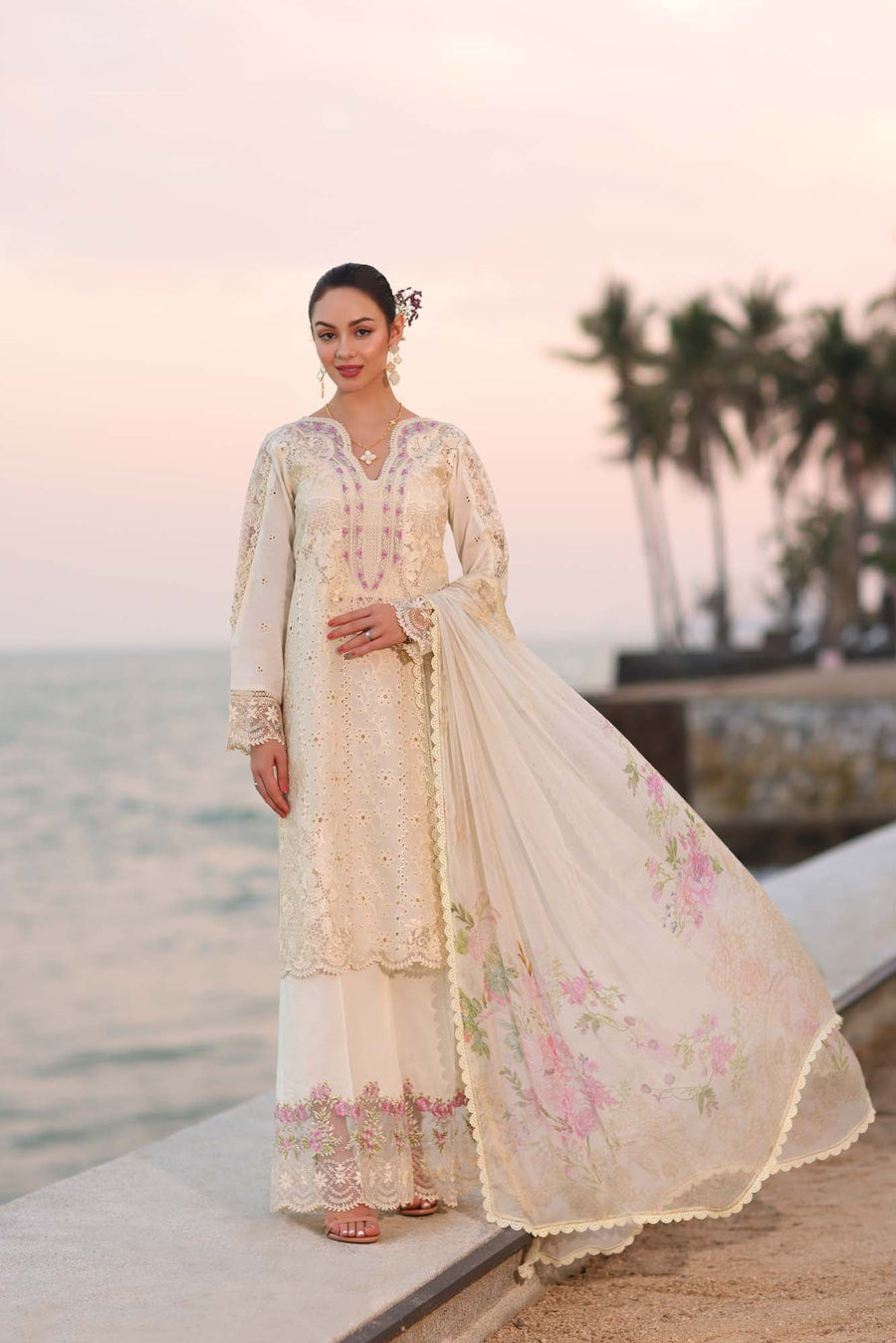 Noor by Saadia Asad Eid Luxury Handwork Laserkari Unstitched 3Pc Suit D-03A
