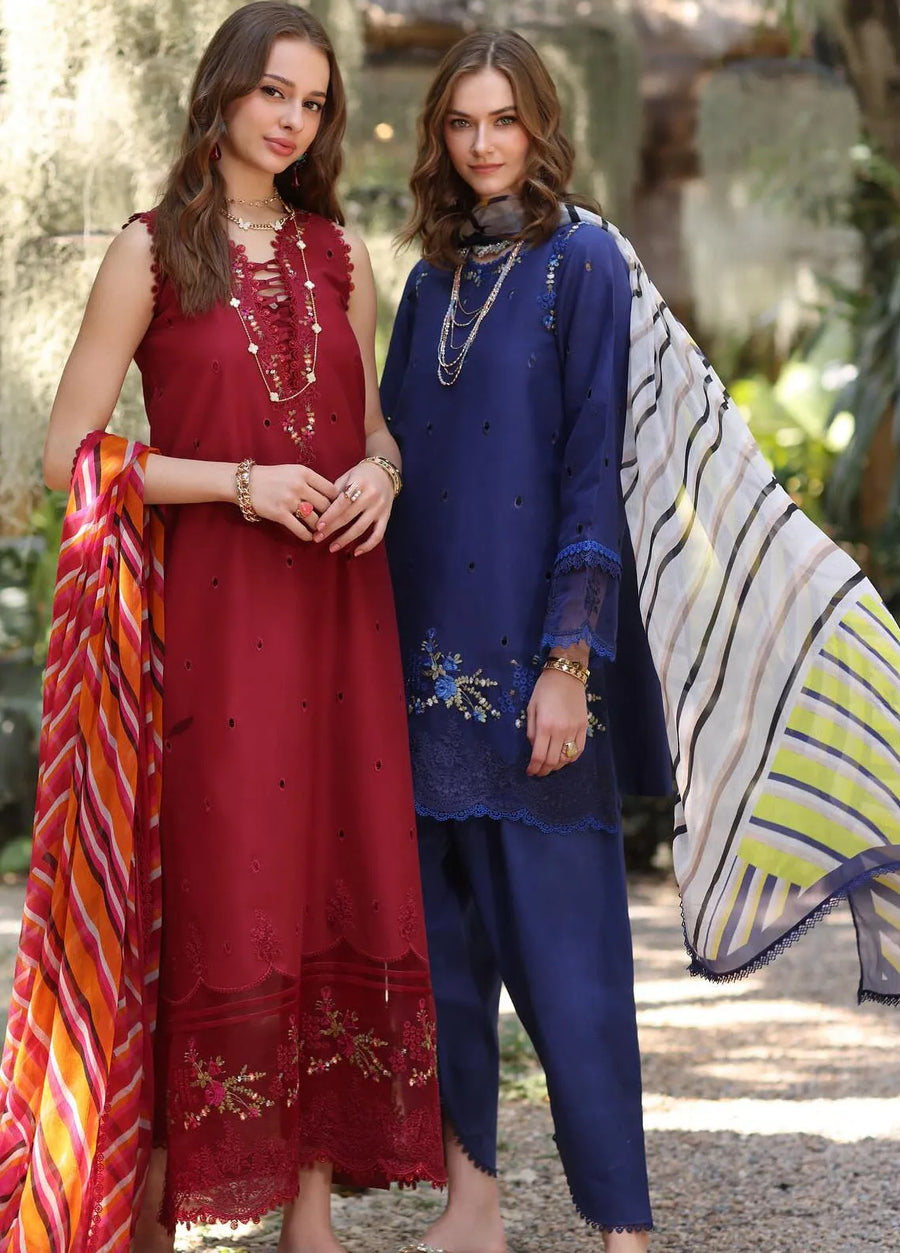 Noor by Saadia Asad Eid Luxe Printedkari Unstitched 3Pc Suit D-03B