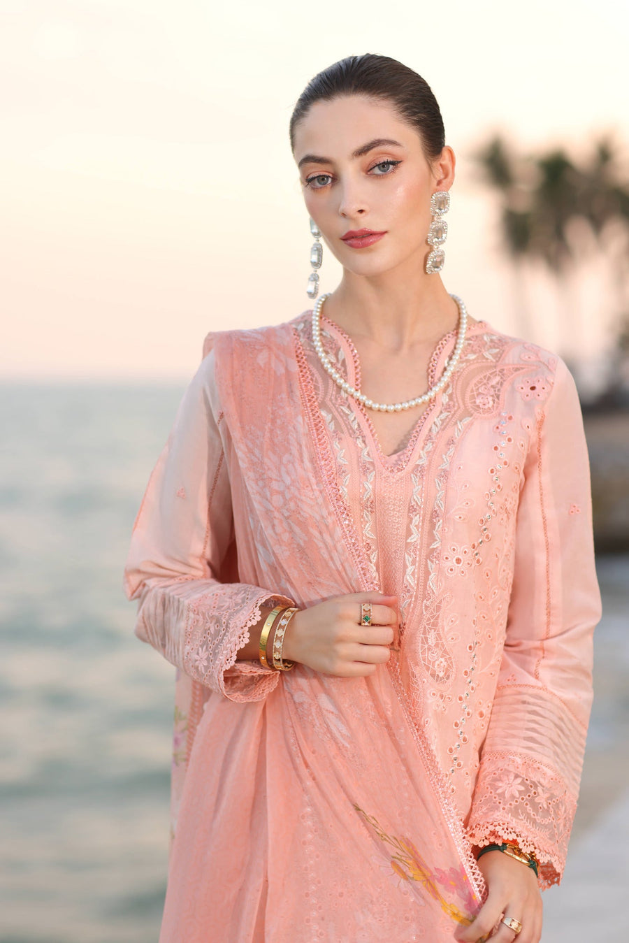 Noor by Saadia Asad Eid Luxury Handwork Laserkari Unstitched 3Pc Suit D-03B