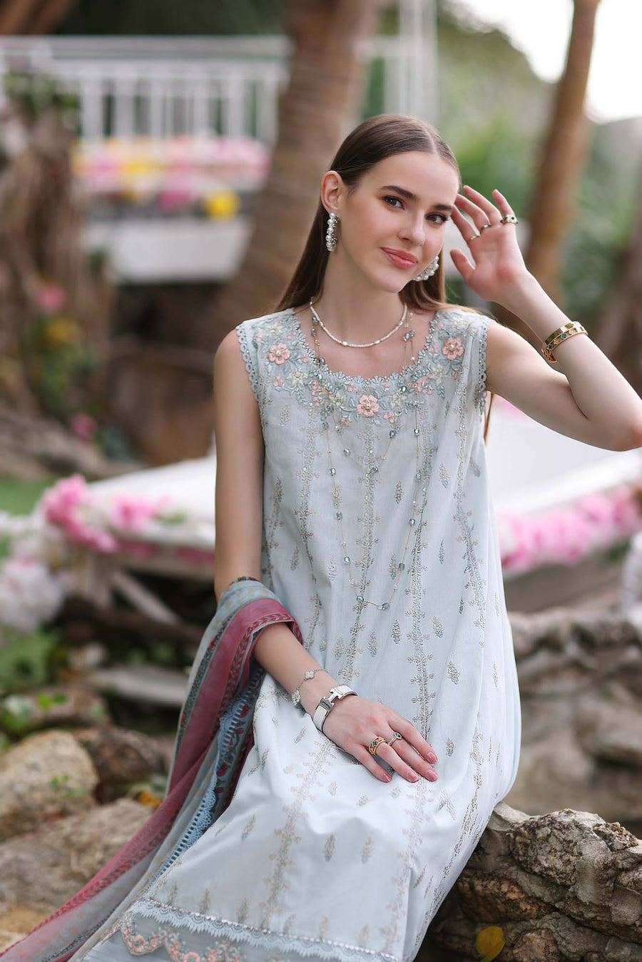 Noor by Saadia Asad Luxe PrintKari Unstitched Lawn 3Pc Suit D3-B