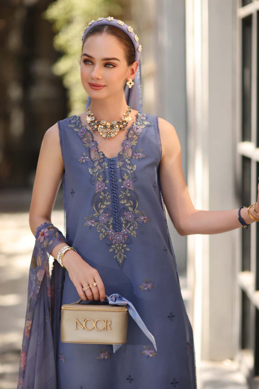 Noor by Saadia Asad Eid Luxe Printkhaas Unstitched 3Pc Suit D-03B