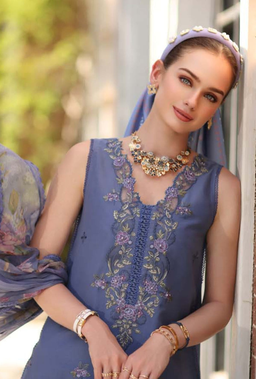Noor by Saadia Asad Eid Luxe Printkhaas Unstitched 3Pc Suit D-03B