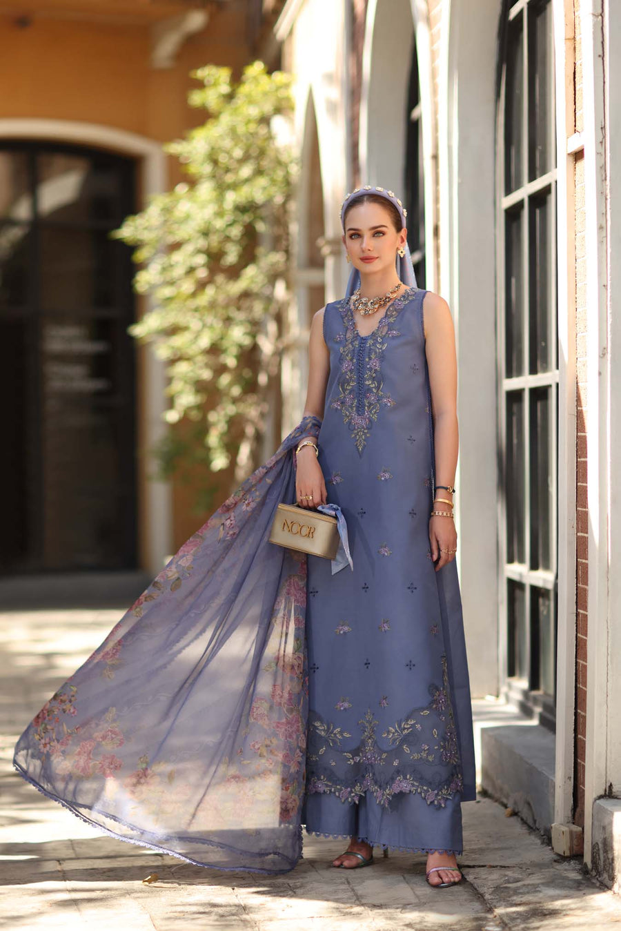 Noor by Saadia Asad Eid Luxe Printkhaas Unstitched 3Pc Suit D-03B