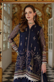 Noor by Saadia Asad Embroidered Cotton Net Unstitched 3Pc Suit D-03 Blue
