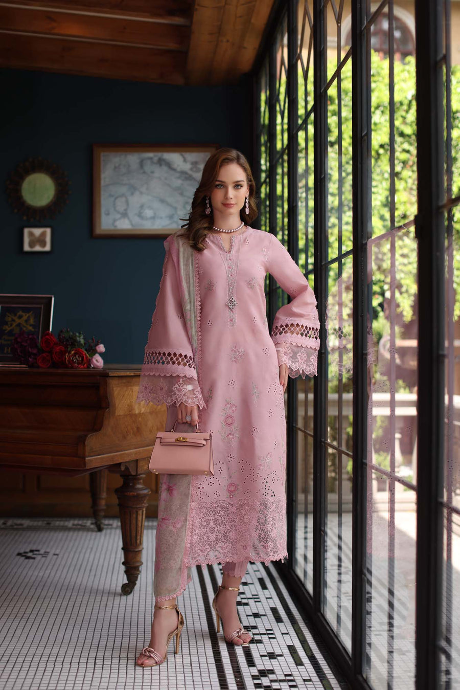 Noor by Saadia Asad Eid Luxury Schiffli Laserkari Unstitched 3Pc Suit D-03