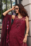 Noor by Saadia Asad Luxe Chikankari Unstitched Lawn 3Pc Suit D-03 Bordeaux