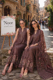 Noor by Saadia Asad Luxury Eid Schiffli Laserkari Unstitched Suit D3 -Espresso Rose
