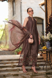 Noor by Saadia Asad Luxury Eid Schiffli Laserkari Unstitched Suit D3 -Espresso Rose