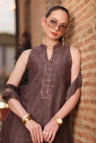 Noor by Saadia Asad Luxury Eid Schiffli Laserkari Unstitched Suit D3 -Espresso Rose