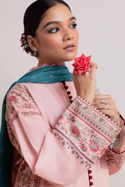 Coco by Zara Shahjahan Printed Lawn Unstitched 3Pc Suit D-03 GULABI