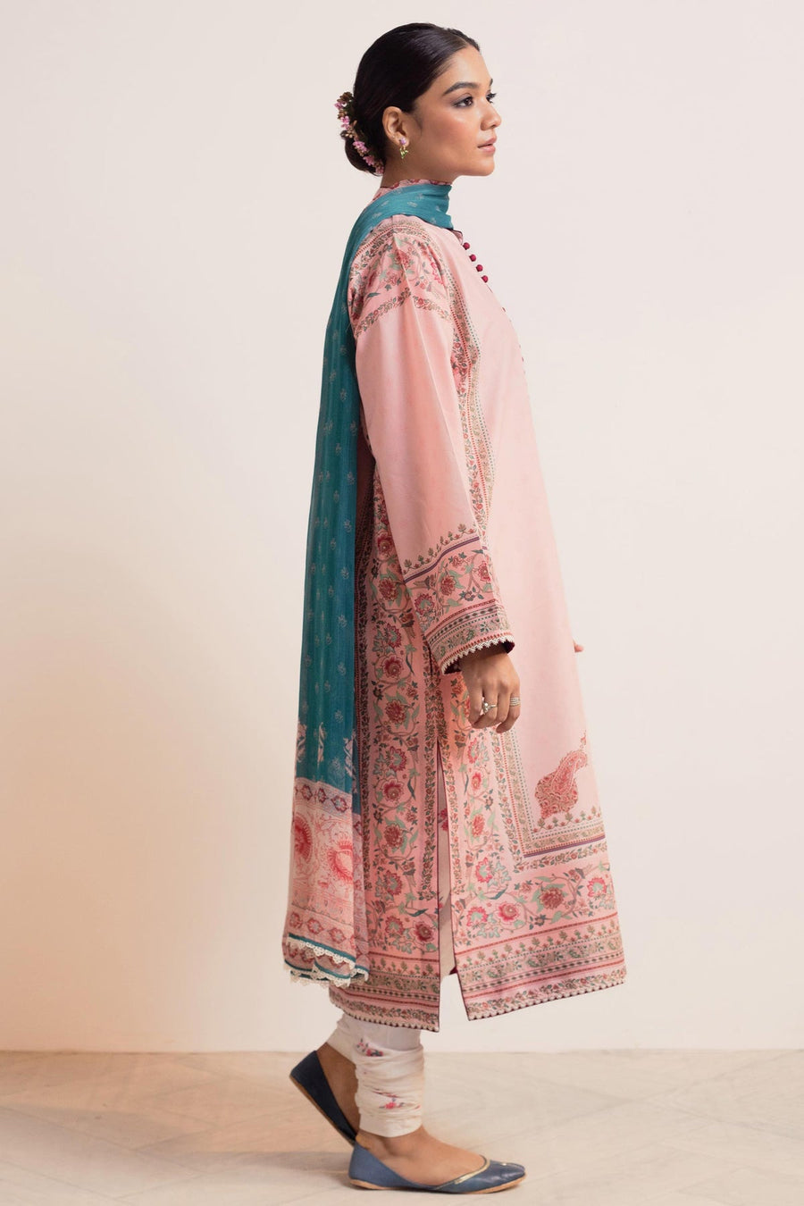 Coco by Zara Shahjahan Printed Lawn Unstitched 3Pc Suit D-03 GULABI