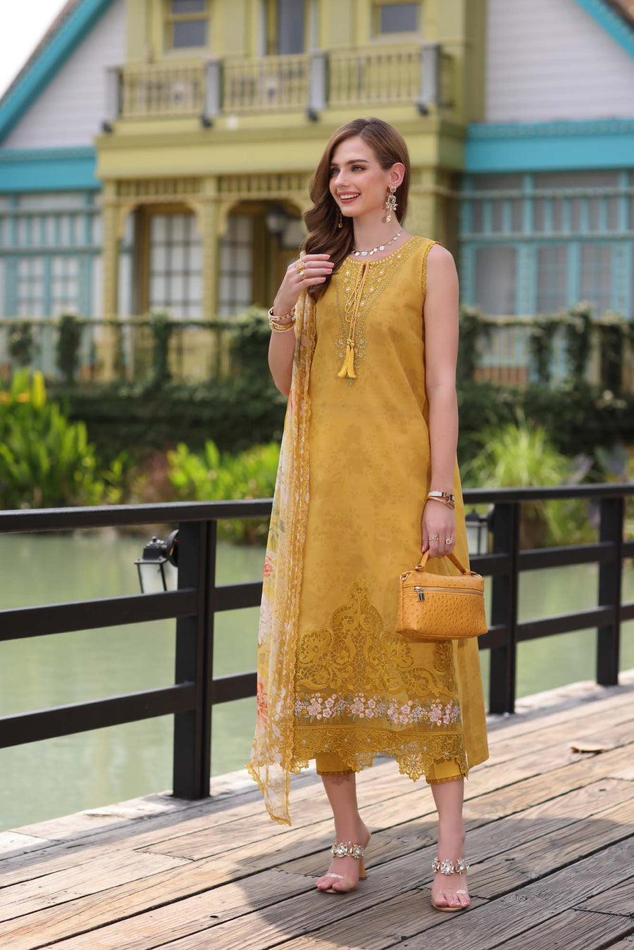 Noor by Saadia Asad Eid Luxe Chikankari Unstitched 3Pc Suit D-03