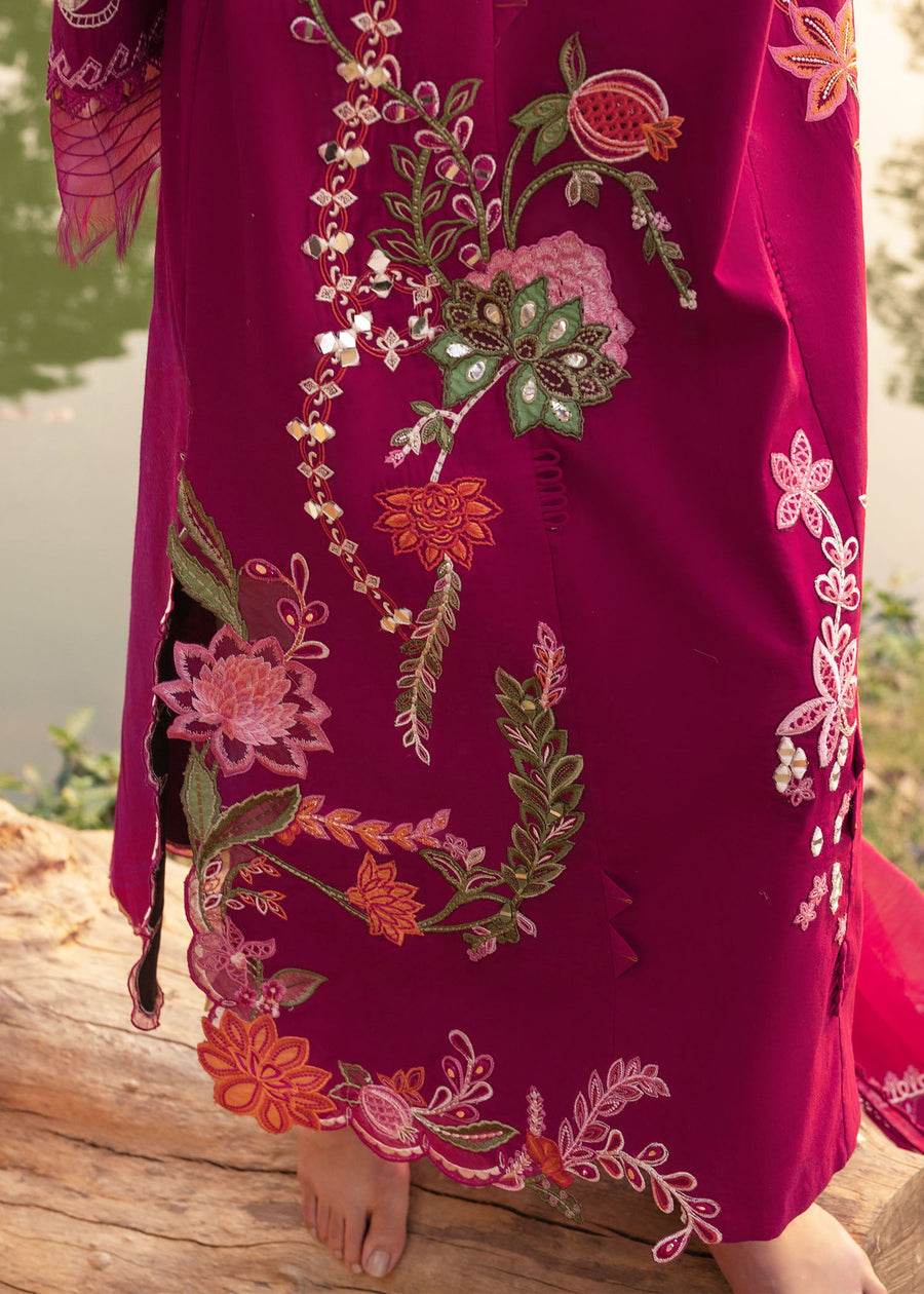 Crimson Tasawar Luxe Lawn Unstitched 3Pc Suit D-3A MIRROR GARDEN