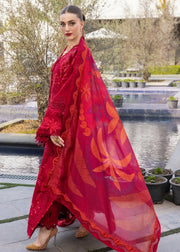 Crimson Flow Embroidered Lawn Unstitched 3Pc Suit D-3A BEAUTY IN BLOOM