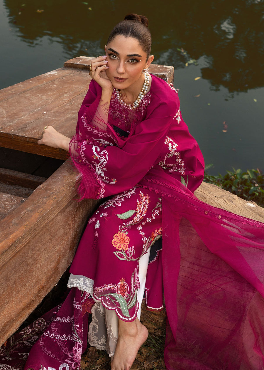 Crimson Tasawar Luxe Lawn Unstitched 3Pc Suit D-3A MIRROR GARDEN