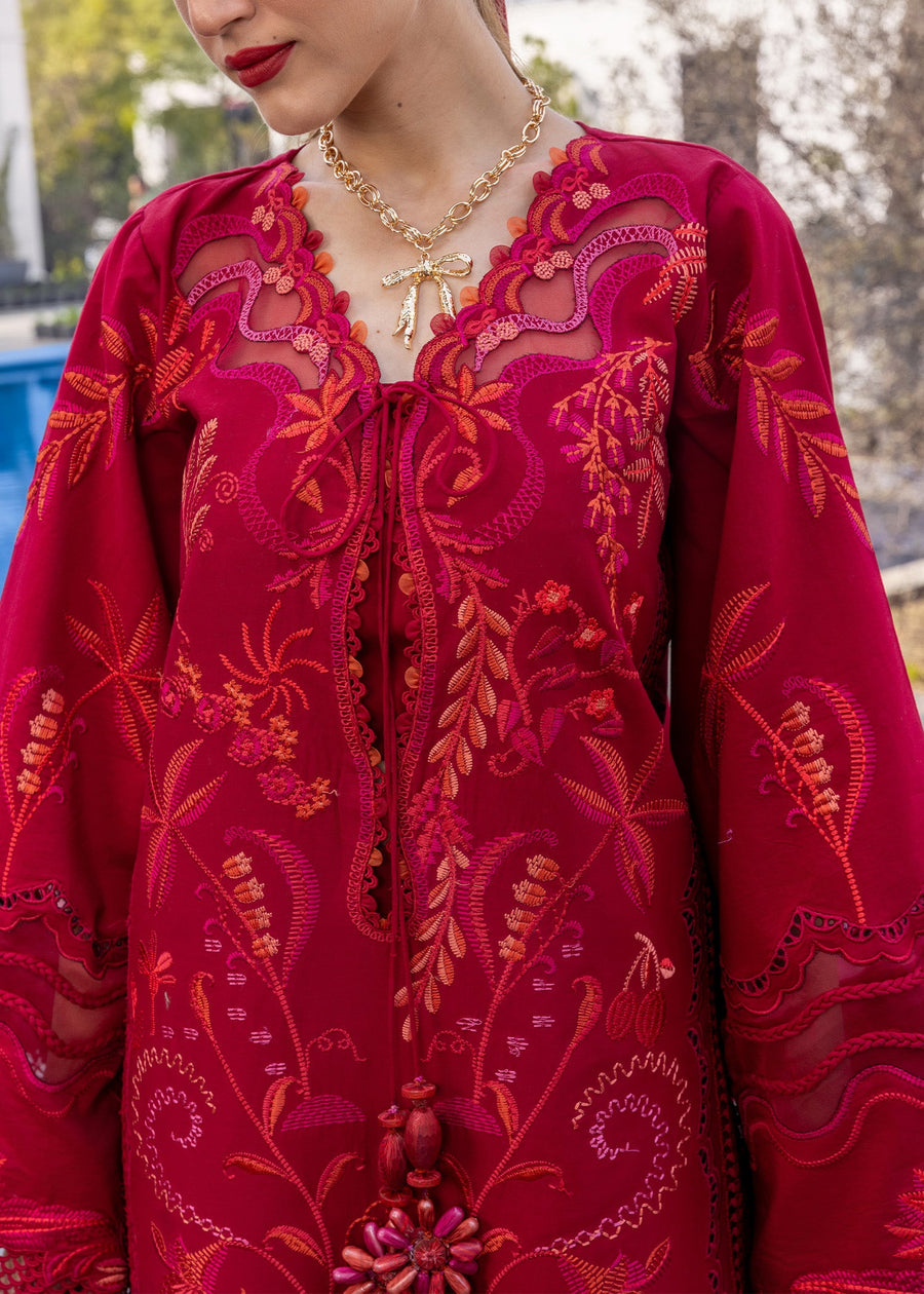 Crimson Flow Embroidered Lawn Unstitched 3Pc Suit D-3A BEAUTY IN BLOOM